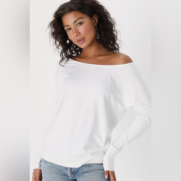 Project Social T Tops - Project Social T Travis White Long Sleeve Sweater Top. Size Small.